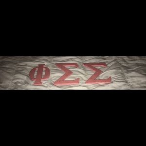 Phi Sigma Sigma Glittery Pink Greek Letters